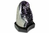 Deep Purple Amethyst Geode With Wood Base - Uruguay #342843-2